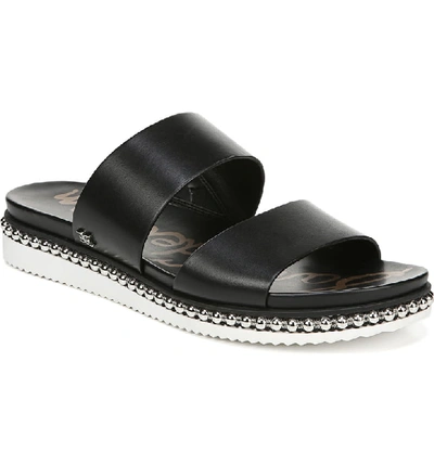Shop Sam Edelman Asha Slide Sandal In Black Leather