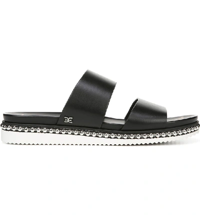 Shop Sam Edelman Asha Slide Sandal In Black Leather
