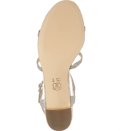 Shop Nina Gelisa T-strap Sandal In Light Gold Fabric