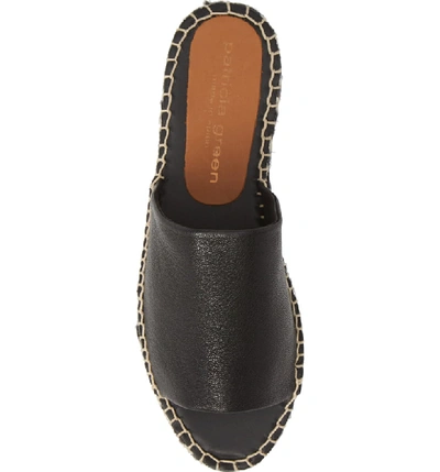 Shop Patricia Green Portland Espadrille Slide Sandal In Black Leather
