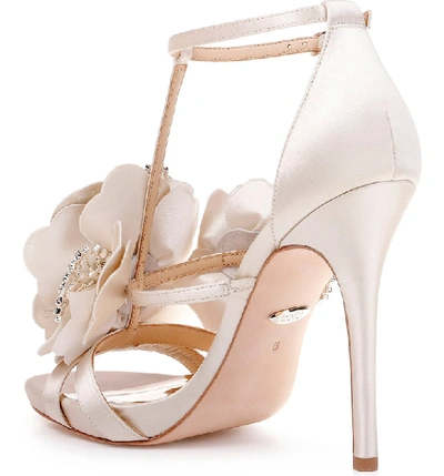 Shop Badgley Mischka Lisa Sandal In Ivory Satin