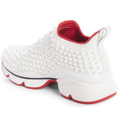 Shop Christian Louboutin Spike Sock Donna Sneaker In White