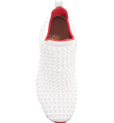Shop Christian Louboutin Spike Sock Donna Sneaker In White