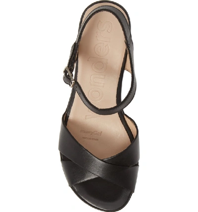 Shop Wonders Platform Sandal In Nature Black Leather