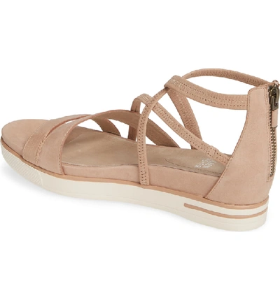 Shop Eileen Fisher Skip Strappy Platform Sandal In Latte Washed Leather