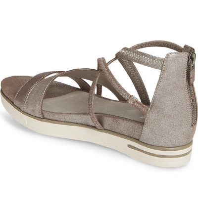 Eileen Fisher Skip Sport Metallic Leather Platform Sandals In Mica Suede ModeSens