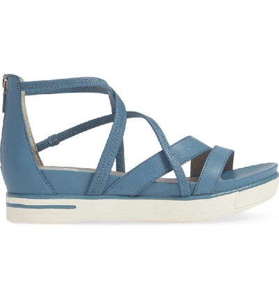 Shop Eileen Fisher Skip Strappy Platform Sandal In Lake Washed Leather