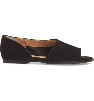 Shop Seychelles Passport Flat In Black Suede