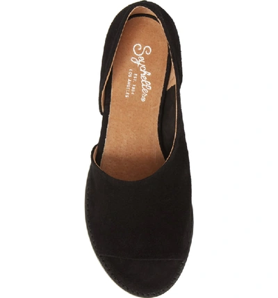 Shop Seychelles Passport Flat In Black Suede