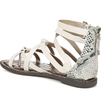 Shop Sam Edelman Gaton Gladiator Sandal In Black White Multi Leather