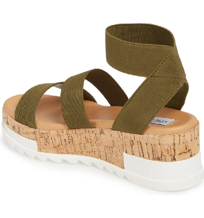 Shop Steve Madden Bandi Platform Wedge Sandal In Olive