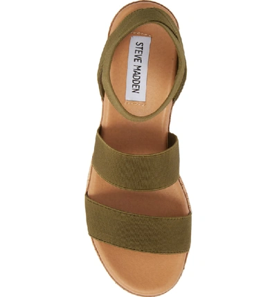 Shop Steve Madden Bandi Platform Wedge Sandal In Olive