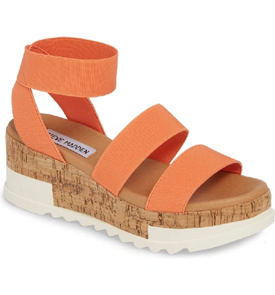 Shop Steve Madden Bandi Platform Wedge Sandal In Orange