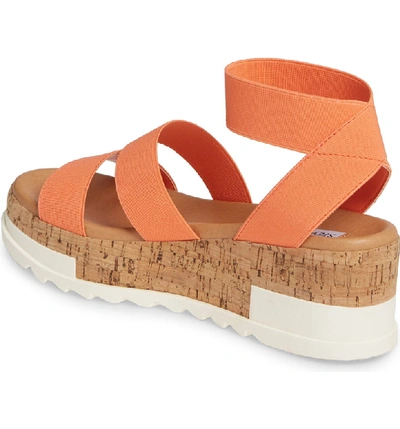 Shop Steve Madden Bandi Platform Wedge Sandal In Orange