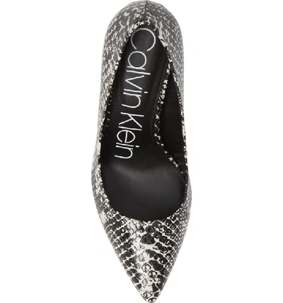 Shop Calvin Klein 'gayle' Pointy Toe Pump In Black/ White Snake Print