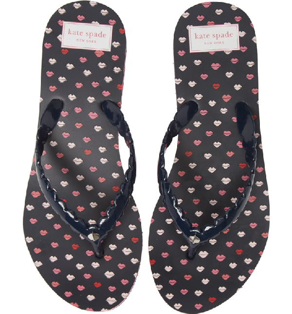 kate spade navy flip flops