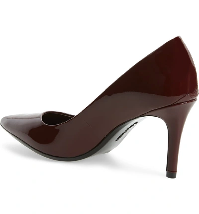 Shop Calvin Klein 'gayle' Pointy Toe Pump In Bordeaux Patent Leather