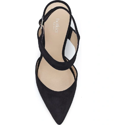 Shop Botkier Halle Quarter Strap Pointy Toe Pump In Black Suede