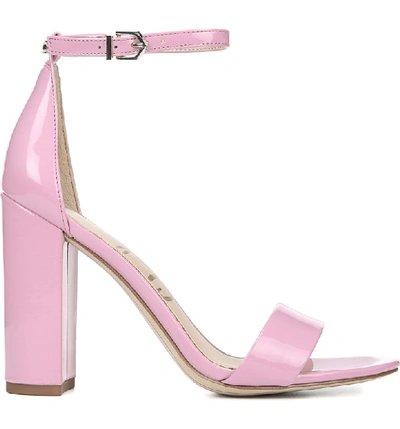 Shop Sam Edelman Yaro Ankle Strap Sandal In Pink Orchid Patent