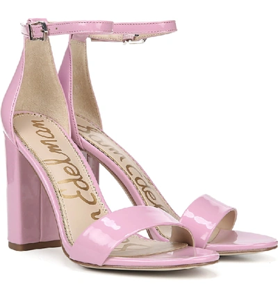 Shop Sam Edelman Yaro Ankle Strap Sandal In Pink Orchid Patent