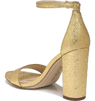 Shop Sam Edelman Yaro Ankle Strap Sandal In Gold Leather