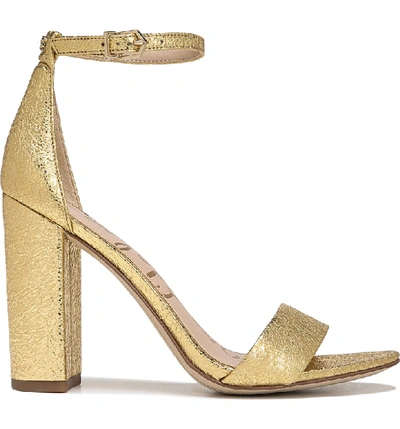 Shop Sam Edelman Yaro Ankle Strap Sandal In Gold Leather