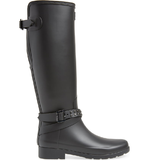 refined adjustable back knee high waterproof rain boot