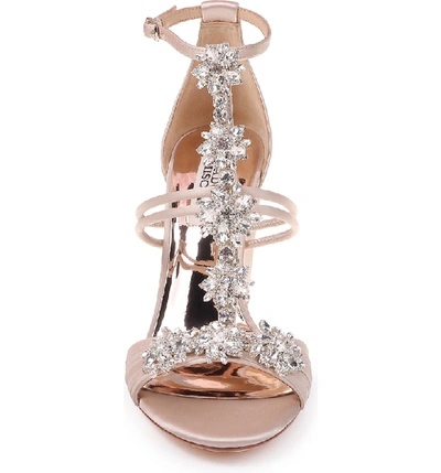 Shop Badgley Mischka Laney Sandal In Nude Satin