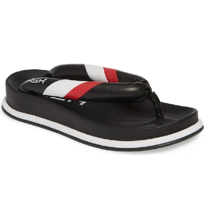 Shop Ash Tonic Stripe Logo Flip Flop In Black