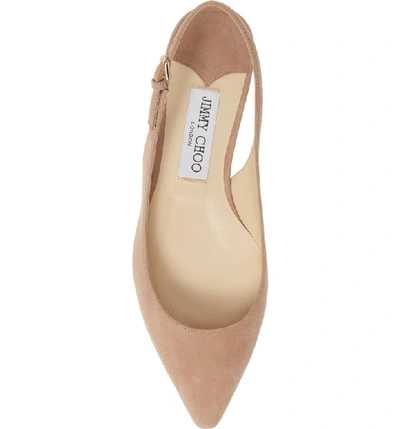 Shop Jimmy Choo Erin Slingback Flat In Ballet Pink Suede