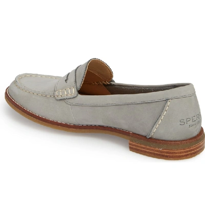 Shop Sperry Seaport Penny Loafer In Grey Leather