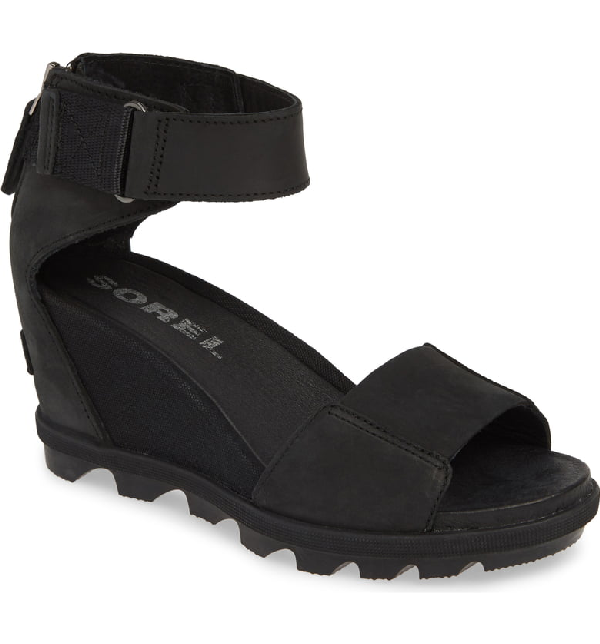sorel joanie wedge sandal black