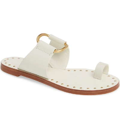 Tory Burch Women's Ravello Studded Leather Slide Sandals In Perfect Ivory/  Gold | ModeSens