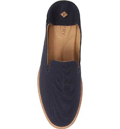 Shop Sperry Seaport Levy Flat In Navy Canvas
