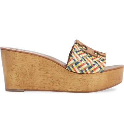 Shop Tory Burch Ines Wedge Slide Sandal In Multi Color/ Carmen