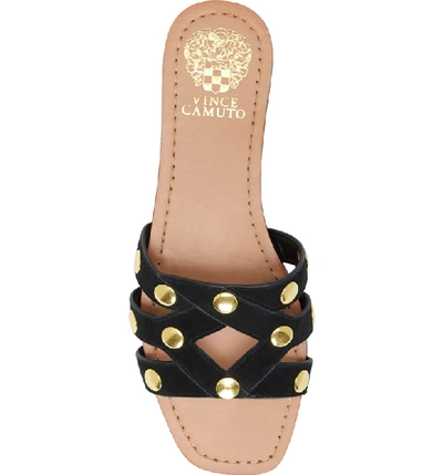 Shop Vince Camuto Vazista Studded Slide Sandal In Black Suede