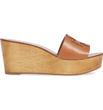 Shop Tory Burch Ines Wedge Slide Sandal In Tan / Spark Gold