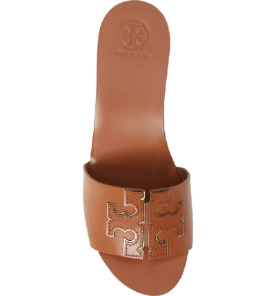 Shop Tory Burch Ines Wedge Slide Sandal In Tan / Spark Gold