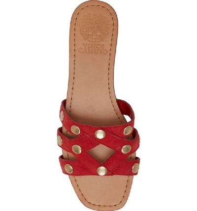 Shop Vince Camuto Vazista Studded Slide Sandal In Red Suede