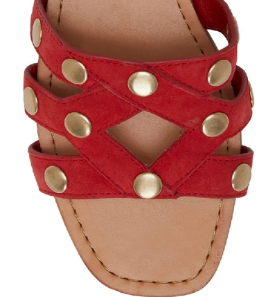 Shop Vince Camuto Vazista Studded Slide Sandal In Red Suede