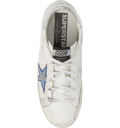 Shop Golden Goose Superstar Glitter Star Sneaker In White/ Blue