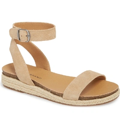 Shop Lucky Brand Garston Espadrille Sandal In Travertine Suede