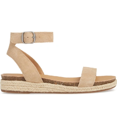 Shop Lucky Brand Garston Espadrille Sandal In Travertine Suede