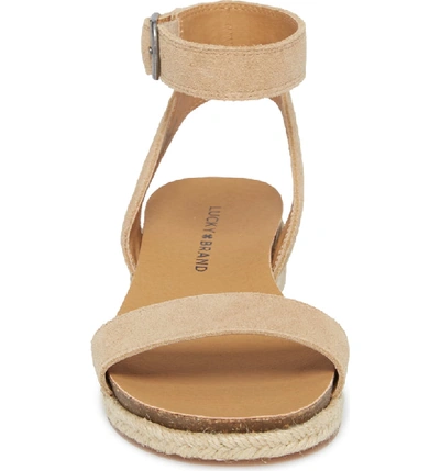 Shop Lucky Brand Garston Espadrille Sandal In Travertine Suede