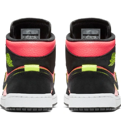 Shop Nike 1 Mid Sneaker In Black/ Volt/ Hot Punch/ White