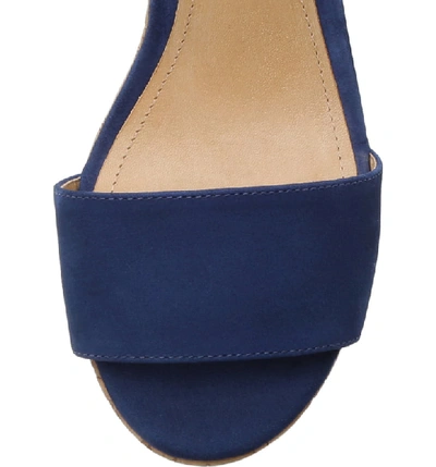 Shop Schutz Glorya Platform Sandal In Dress Blue Nubuck Leather