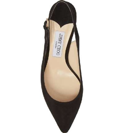 Shop Jimmy Choo Erin Suede Slingback Pump In Black