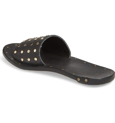 Shop Beek Lovebird Embroidered Slide Sandal In Black/ Black