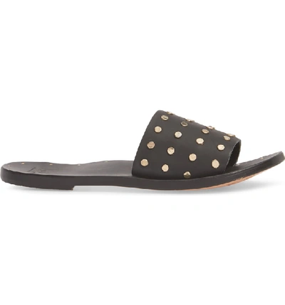 Shop Beek Lovebird Embroidered Slide Sandal In Black/ Black