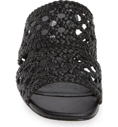 Shop Donald Pliner Albi Woven Slide Sandal In Black Leather